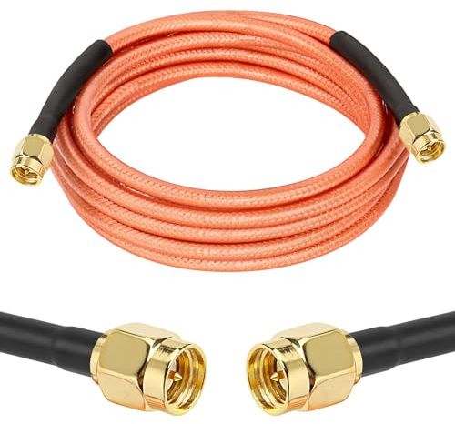 MOOKEERF Cavo coassiale SMA maschio a SMA maschio, 50 ohm, RG142, cavo coassiale per antenna a bassa perdita con connettore SMA per apparecchiature di rete 3G/4G/5G/LTE, GPS, radio RF a antenna (3 m)