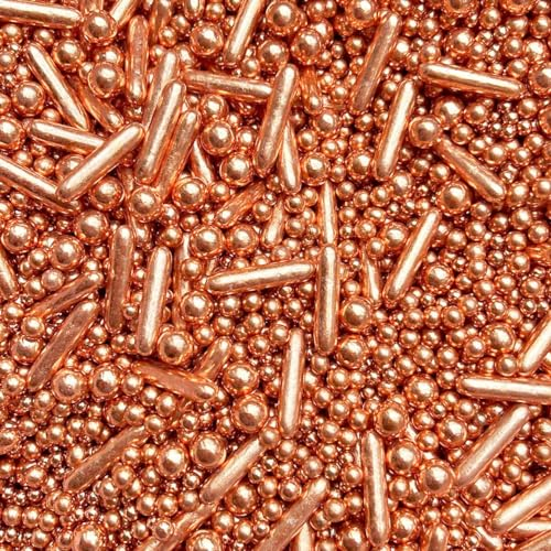 Rose Gold Metallic Sprinkles pearls cupcake cake toppers balls 100s and 1000s rods mix blend copper bronze wedding decoration birthday cakes cupcakes GLOWING