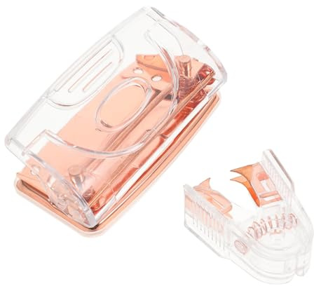 FUNOMOCYA Praktischer Heftklammerentferner aus Kunststoff und Aluminiumlegierung Vielseitiger Bürolocher mit Modernem Transparentem Roségold Design für Büro und Schule