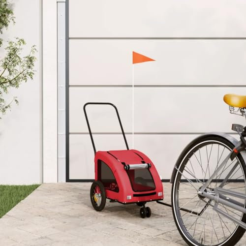 Xichuzi Fahrradanhänger Hunde Rot Oxford-Gewebe und Eisen, Fahrrad Anhänger, Lastenanhänger, Handwagen, Fahrrad-lastenanhänger, Lastenfahrrad - 93971