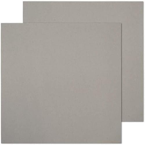 Craftelier - Confezione da 25 Chipboard | Fogli di cartone pressato e compatto per rilegatura di album o creazione di scatole | senza acidi e lignina | spessore 2 mm | 30,5 x 30,5 cm | colore grigio