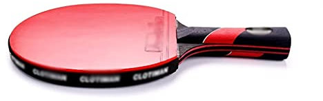 YJKKZQLB Raqueta de Tenis de Mesa con Pala de Carbono y Pala de Ping Pong de Goma, Mango Corto, Raqueta de Tenis de Mesa con Mango Largo