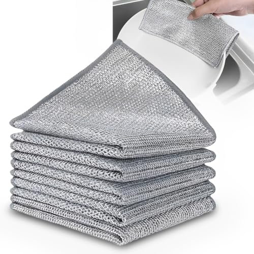 10 spugne per cancellare lo sporco, lavabili in lavastoviglie, 20 x 20 cm, con microfibra, per una pulizia accurata in caso di ostinati