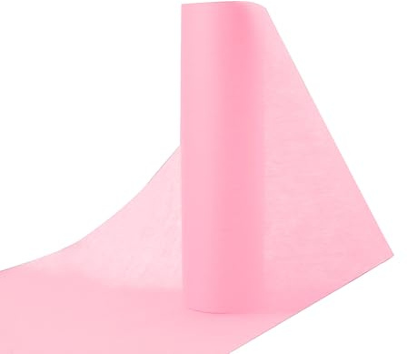 28 cm x 25 m Vlies Tischläufer für Hochzeit, Taufe und Geburtstag - Tüllband, Tischband Rolle (Rosa)