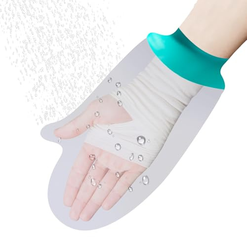 Fantasyon Protector Escayola Mano Adulto, Funda Impermeable de Silicona para Ducha y Piscina, Suave y Cómoda, Hermética y Reutilizable para Cubrir Vendajes, Yeso, Heridas y Quemaduras