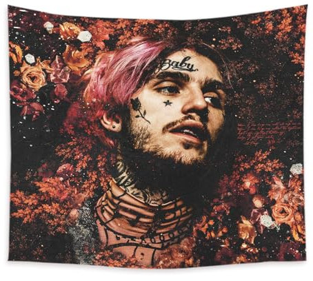 HCDZF Lil Peep Wandteppich, Rapper Wandbehang Wandteppich, Pop Art Home Dekorationen für Wohnzimmer Schlafzimmer Schlafsaal Dekor,200X150CM