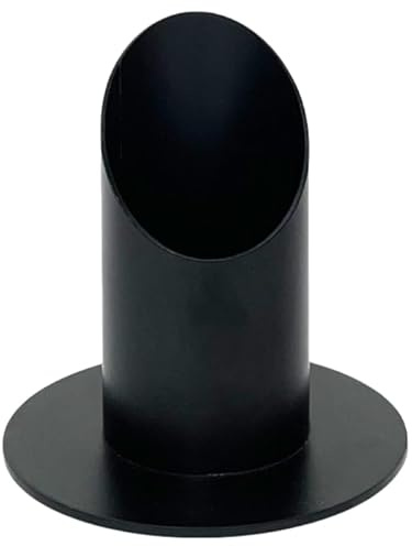 Kerzenständer Kommunionkerze, 4 cm Weiß Kerzenständer aus Metall,für Taufkerze Taufkerzenhalter Taufkerzenständer Stabkerze Kerzen Schwarz (1, Schwarz)