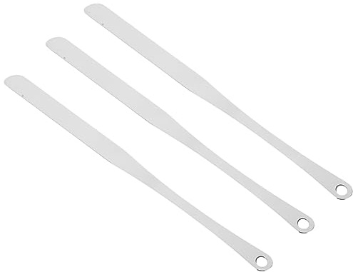 Homoyoyo Kosmetikspatel Glatte Oberfläche aus Edelstahl mit Langem Griff 3 Stück Make Up Mischer für Lippenstifte und Pigmente für Professionelle Beauty Shops