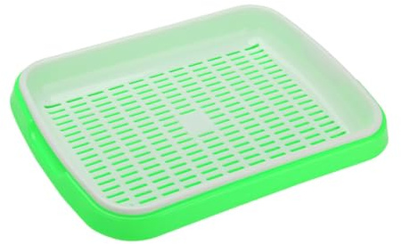UPKOCH Pp Anzuchtschale 35x26x5cm für Keimlinge mit Gitterdesign | Erdfreie Keimschale aus Lebensmittelechtem Pp, Dicht Kleine Löcher, Grün, für Samen und Weizengras