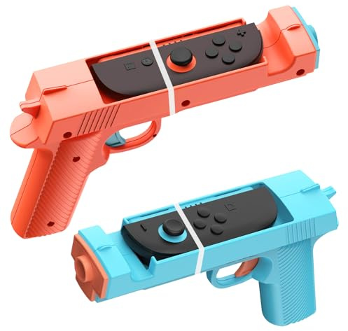 Sehawei 2 Pack Game Gun für Switch 2 JoyCon, Shooting Game Controller Grip | Kompatibel mit Sniper Elite, Hunting Simulator, Wolfenstein 2, Splatoon 3/2, Big Buck Hunter Arcade (Nicht für Switch 2017)
