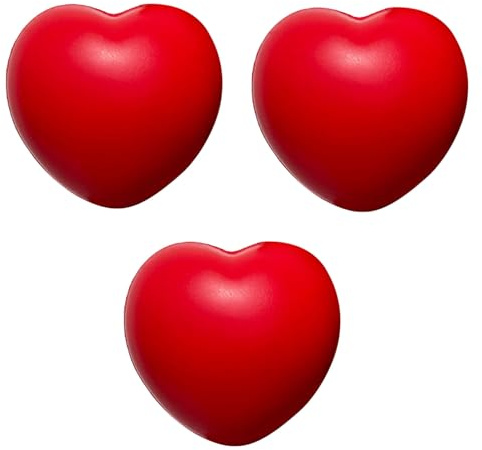 Bolas de terapia de mano, 3 bolas de agarre en forma de corazón, pelota antiestrés, dispositivo de entrenamiento, pelotas de entrenamiento para manos y dedos, para mejorar la fuerza de y