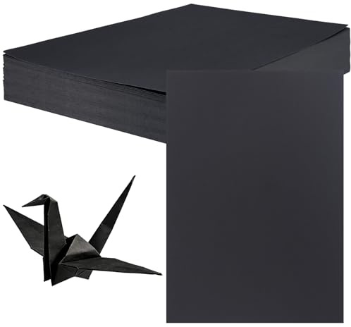 CHEUKYIU 150 Blatt Schwarzes Tonpapier A4, 300g/m² Tonkarton Schwarz, 29,7 x 21cm Bastelkarton Fotopapier für Kunst, Handwerk