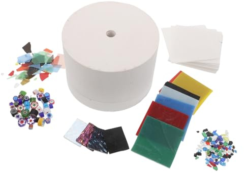 OFFSCH Kit para horno de microondas (1 unidad) - Kit para principiantes de fusión de vidrio con papel de revestimiento - Suministros para manualidades, joyería y accesorios para esmaltar