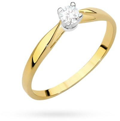 MARKO Damenring aus 8 Karat (333) Echtgold – Solitär-Design mit klarer Zirkonia (59 (18.8))