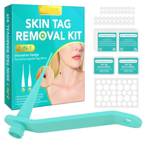 LAKVIL Stielwarzen Entfernen Kit – Skin Tag Remover für Zuhause, Effektiv gegen Warzen & Stielwarzen, Präzise Anwendung für Hals, Achseln & Körper, Für Männer & Frauen (Grün)