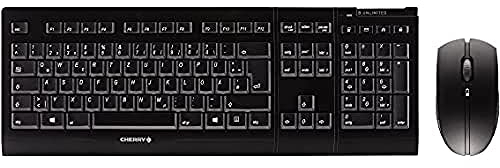 CHERRY B.UNLIMITED 3.0, Kabelloses Tastatur- und Maus-Set, Deutsches Layout (QWERTZ), 2,4 GHz Funk, Dauerhaft Abriebfeste Tasten, Wiederaufladbar, Schwarz