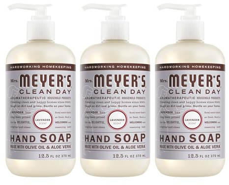 MRS. MEYER'S CLEAN DAY Hand Soap, Lavender Scent, 12.5 Fl Oz Bottle - 3 Pack