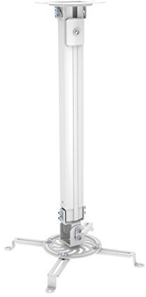 PureMounts PM-SPIDER-30W - Support de plafond inclinable et pivotant pour projecteur, distances de trous jusqu'à 320 mm, distance de plafond 380-580 mm, capacité de charge 13,5 kg, couleur blanc