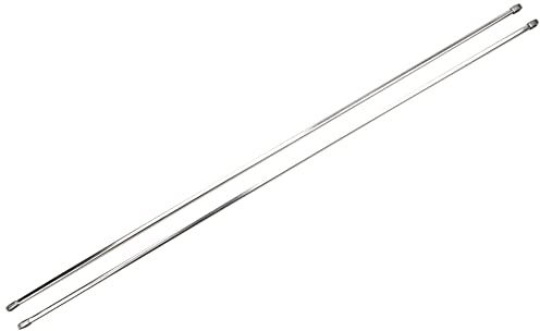 GARDINIA Barre de Vitrage, Embouts d'Extrémité en Plastique et Crochets à Vis Inclus, Extensible, 100-160 cm, Brun, Métal/Plastique