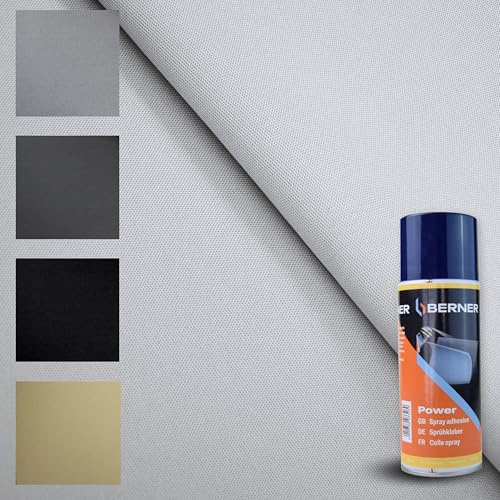 TENDAGGIMANIA Ciel de Toit Voiture Nid d'abeille Kit Tissu + Colle Spray, Ciel Toit Auto Couleur Glace 1450 -Taille 2 MT X 1,5 MT + 1 Colle