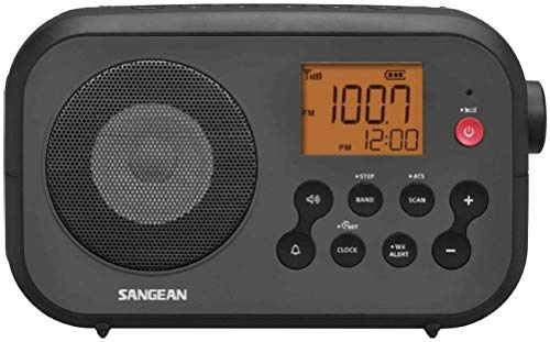 Sangean PR-D12 Am/FM NOAA - Radio portátil de sintonización Digital de Alerta meteorológica, Color Negro