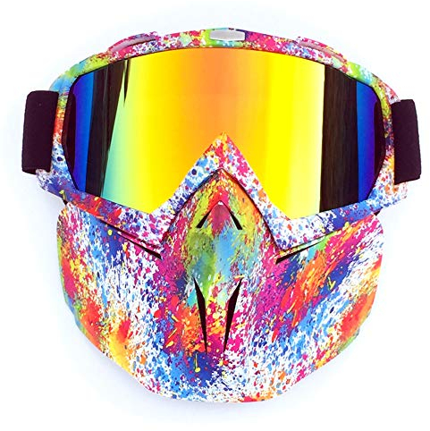 HONCENMAX Motorrad-Schutzmaske, Motorrad Maske Brille Herren Motorrad Goggle Gesichtsmaske Schutzmaske männer Schutzbrille Skibrille - für Motorrad Snowboard Brille Motorradbrillen UV-Schutz