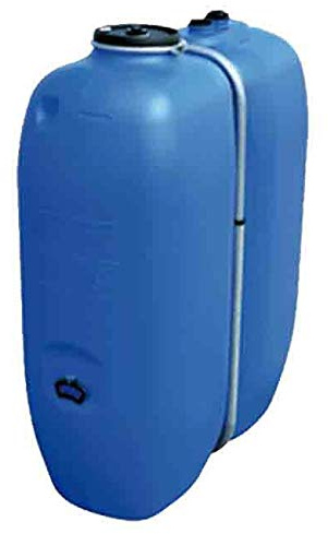Serbatoio rettangolare blu in polietilene per acqua potabile. Capacità di 1000 litri. Lunghezza 135 cm, Larghezza 62 cm, Altezza 171 cm