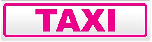 Kiwistar - Autoaufkleber - Taxi - Hinweis Sticker selbstklebend für Kfz, Fahrrad, PKW, LKW - 20cm - Pink - Auto Aufkleber Heckscheibe, Stoßstange