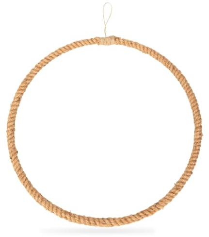 NaDeco Metallring umwickelt mit Jute wählbar in den Größen 25 35 40cm Drahtring zum Basteln Metallring für Wickeltechnik Hoops für Traumfänger Ring Makramee Ring, Größe:Ø 50 cm