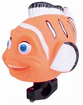 P4B | Hupe für Kinderfahrräder - Orangener Clownfisch | Lustige Motivhupe mit Schelle zur Befestigung am Lenker | Fahrradklingel für Kinder