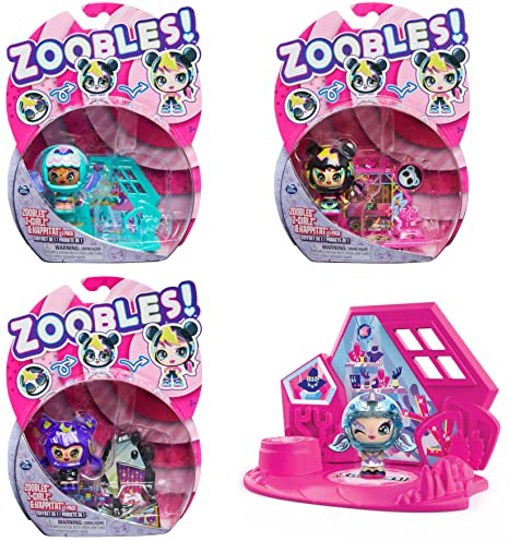 Zoobles Z-Girlz Sammelfigur mit Verwandlungsmechanismus und Happitat Überraschung (Sortiert)