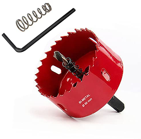 SagaSave 60mm M42 HSS Bimetall-Lochsäge, Lochöffner-Bohrer mit positiven Rechenzähnen für Metall, Holz, Eisen, Aluminium, Trockenbau, Rohr, Kunststoff, Faserplatten