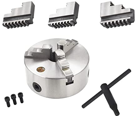 mitoharet 3 Jaw Self Centering Lathe Chuck K11-160 6Inch Lathe Chuck with Reversible Jaw Scroll for CNC Drilling Milling Machine Wood Turning