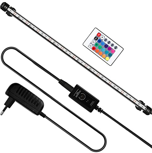 Yakimz Aquarium LED Beleuchtung 5,4W, Aquarium-Licht RGB, IP67 Wasserdicht, Universal Fit Aquarium Lamp, für Fisch Tank, Pflanzen Aquarium, EU Stecker