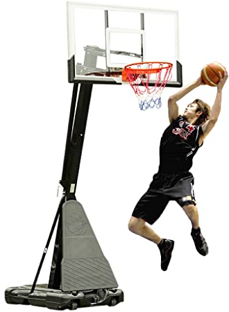 Basketballkörbe Kinder Erwachsene Jugend Höhenverstellbarer Basketballkorb, Gehärtetes Glas Und Nachfüllbare Basis, Durchmesser 45cm Korbring, Dunk-Zielgerät (Size : 137X82CM/53.9X32IN)