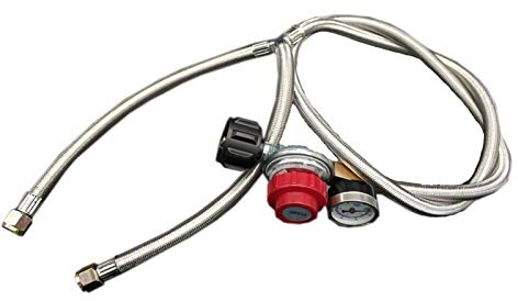 Regler Propan Feuerstelle Gasgrill Heizung Ersatzteile Hochdruckverstellbare Reglerventil Y-Splitter Geflochtener Schlauch