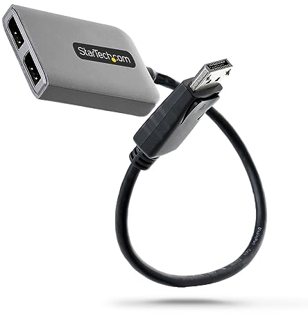 StarTech.com 2-Port Multi-Monitor DisplayPort Adapter, DP auf 2x DisplayPort 1.4 Splitter, Dual 5K 60Hz Computer MST Hub, Extra Langes Integriertes Kabel, nur Windows (MST14DP122DP)