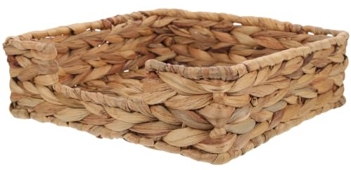 BESTonZON Servilleteros de jacinto de agua, canastas de mimbre para servilletas, soporte de papel de seda, bandeja de servilletas tejida de ratán para invitados para cocina y baño