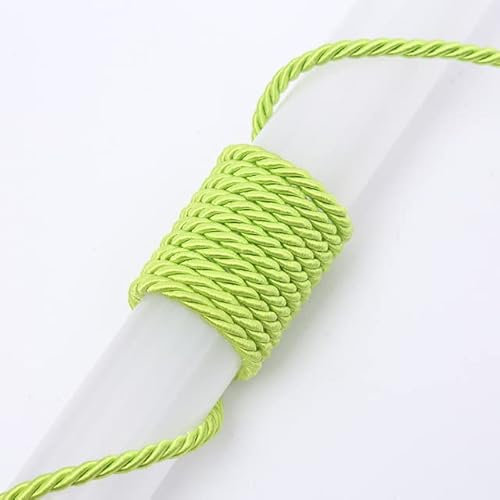 KEOJI 10 Meter/Los 3/4/5 mm 3 Stränge Polyesterseil für Modeschmuck, Geschenkbox, Dekoration, Seil, DIY, handgefertigte Heimtextilien-Dekoration, grün, 5 mm