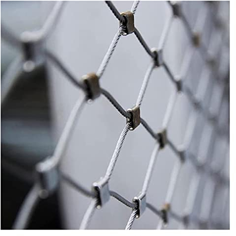 Drahtgitter Verzinkt Edelstahl-Seilnetz, Flexibles Garten- Und Bauernhof-Treppenschutznetz For Tierbarriere, Fußballplatz, Maschenloch 8 Cm, 1,2 Mm Drahtdurchmesser ( Color : Silver-1.2mm diameter , S