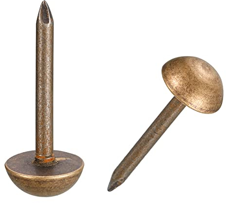 sourcing map 4Stk Polsternägel 1/2 Messing Möbelstifte Nägel Dekorativ Daumen Tack Druck Stifte für Möbel DIY Dekorativ Bronze