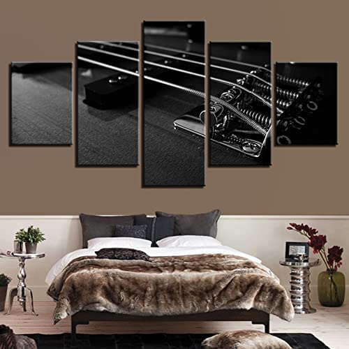Kunstdrucke Gemälde 5 Teilig Leinwand Drucke,Wand Für Zuhause Malerei Wohnzimmer Wohnung Deko Modulare Bilder Musik Gitarre Klavier Geige Hd Gedruckt Poster Rahmenlos 150 X 100 Cm Schlafzimmerbürohot