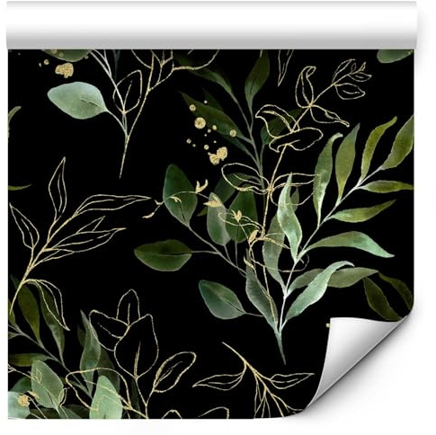 artgeist Premium Wallpaper Leaves 20x394 in - Non-Woven Wall Mural Print Fleece Picture Image Design Home Decor â€“ Plants Motif Nature Green b-C-10093-j-a