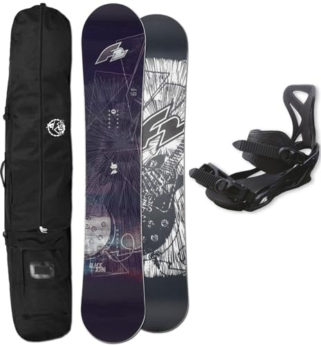 F2 Herren Snowboard BLACKDECK 157 cm + F2 Sonic BINDUNG GR. L + Bag