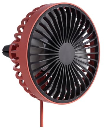 Cabilock Mini Ventilateur De Voiture Usb Léger Pour Voiture Rouge Abs Pp Refroidissement Facile À Installer Secouer
