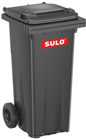 Sulo 120 Liter Müllbehälter Mülltonne Abfalltonne | Anthrazit | Für alle DIN-Kammschüttungen |Made in DE| Extra Starker Kunststoff | Vollgummiräder | Leicht zu Reinigen | UV-Fest