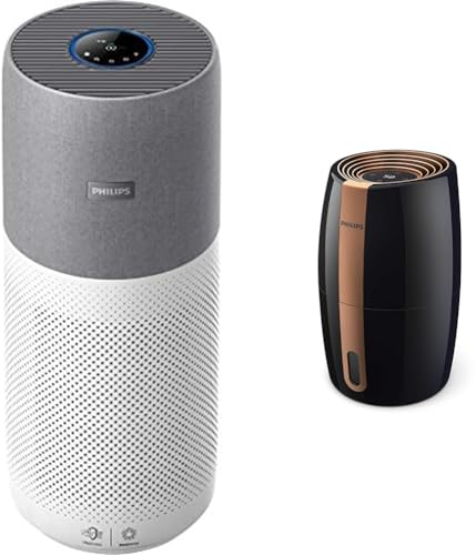 Philips Luftreiniger der Serie 4000i - App-Steuerung & Philips Domestic Appliances Luftbefeuchter 2000 Serie HU2718/10 - Natürliche und hygienische Luftbefeuchtung durch nano-große Wassermoleküle