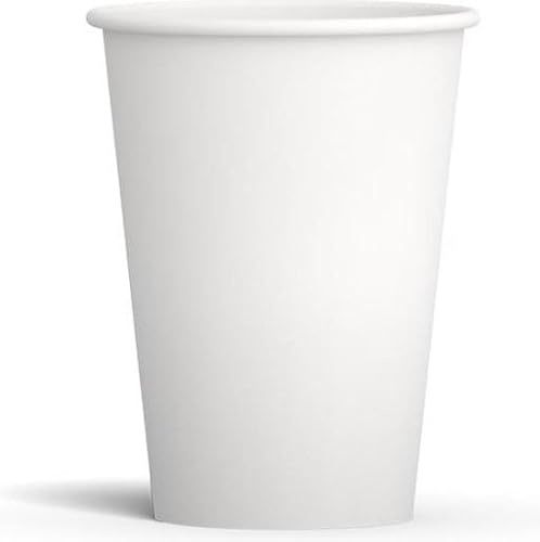 KURTT - 300 Stück Bechern für Heiß- und Kaltgetränke, weiß, mit Pappe beschichtet, 8 oz/200 ml. Dieser hitzebeständige Pappbecher kann als Heißgetränkebecher oder Kaltgetränkebecher verwendet werden