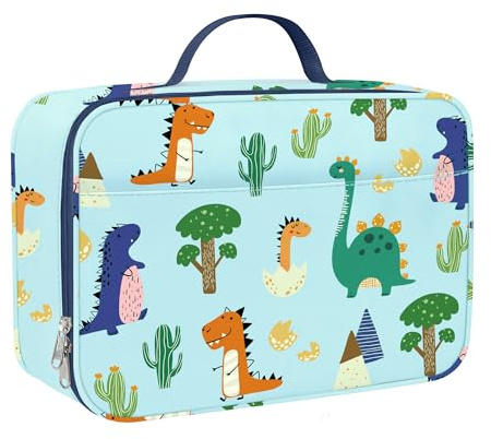 Clastyle Dinosaur Insulated Kids Lunch Bag Large Thermal Cooler Bag for Boy Picnic School Toddler Lunch Box Tote,Cacti