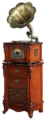 Vinyl Player Vintage, Speaker,Portable Wireless Retro Speaker,Louder,Stereo,Longer Playtime,Built-in Mic Compatible Wood Old Antique Home Modern Ornaments Vinyl Record Player Gramophone